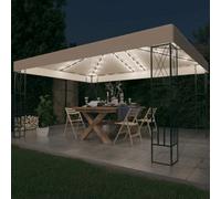 Berkfield Gazebo With Led String Lights 3X4 M Cream Fabric
