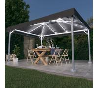 Berkfield Gazebo With Led String Lights 400X300 Cm Anthracite Aluminium