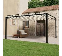 Berkfield Gazebo With Louvered Roof 3X4 M Cream Fabric And Aluminium