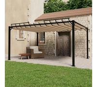 Berkfield Gazebo With Louvered Roof 3X4 M Taupe Fabric And Aluminium
