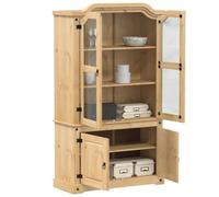 Berkfield Glass Display Cabinet Corona 103.5X42X180 Cm Solid Wood Pine