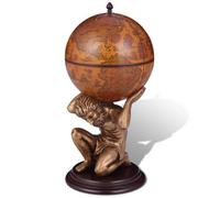 Berkfield Globe Bar Wine Stand Atlas Design 42X42X85 Cm