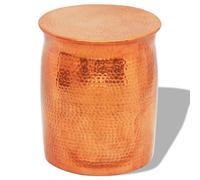 Berkfield Hammered Aluminium Stool/side Table Brass/copper Colour