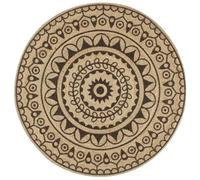 (dark brown pattern, 120 cm) vidaXL Handmade Rug Jute with White Print Floor Carpet Area Rug Floor Mat