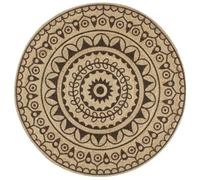 Berkfield Handmade Rug Jute With Dark Brown Print 90 Cm