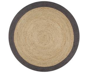 Berkfield Handmade Rug Jute With Dark Grey Border 150 Cm