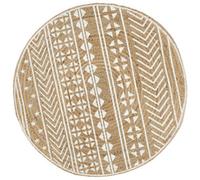 (white pattern, 120 cm) vidaXL Handmade Rug Jute with White Print Floor Carpet Area Rug Floor Mat