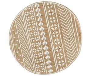 Berkfield Handmade Rug Jute With White Print 90 Cm