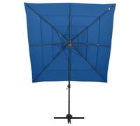 Berkfield Harmful 4-Tier Parasol With Aluminium Pole Azure Blue 250X250 Cm
