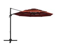 Berkfield Harmful 4-Tier Parasol With Aluminium Pole Terracotta 3X3 M