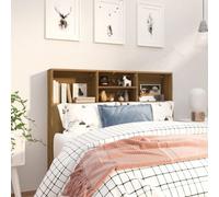 Berkfield Headboard Cabinet Brown Oak 120X19X103.5 Cm