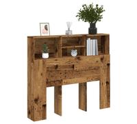 Berkfield Headboard Cabinet Old Wood 120X19X103.5 Cm Engineered Wood