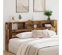 Berkfield Headboard Cabinet Old Wood 220X18,5X104,5 Cm