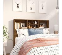 Berkfield Headboard Cabinet Smoked Oak 120X19X103.5 Cm