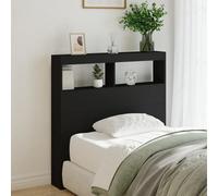 Berkfield Headboard Cabinet With Led Black 100X17X102 Cm