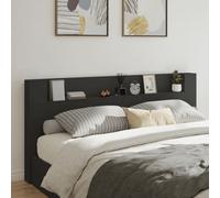 Berkfield Headboard Cabinet With Led Black 220X16.5X103.5 Cm