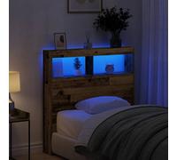 Berkfield Headboard Cabinet With Led Old Wood 100X17X102 Cm