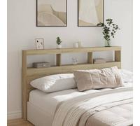 Berkfield Headboard Cabinet With Led Sonoma Oak 180X17X102 Cm