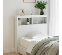 Berkfield Headboard Cabinet With Led White 100X17X102 Cm