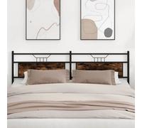 Berkfield Headboard Smoked Oak 193 Cm Engineered Wood And Steel