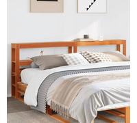 Berkfield Headboard With Shelves Wax Brown 200 Cm Solid Wood Pine