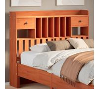 Berkfield Headboard With Storage Wax Brown 135 Cm Solid Wood Pine