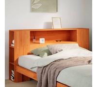 Berkfield Headboard With Storage Wax Brown 150 Cm Solid Wood Pine