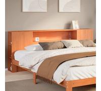 Berkfield Headboard With Storage Wax Brown 200 Cm Solid Wood Pine
