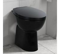 Berkfield High Rimless Toilet Soft Close 7 Cm Higher Ceramic Black