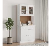 Berkfield Highboard Alta White 77X35X165 Cm Solid Wood Pine