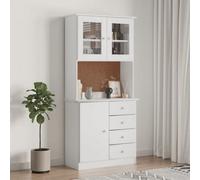 Berkfield Highboard Alta White 77X35X165 Cm Solid Wood Pine