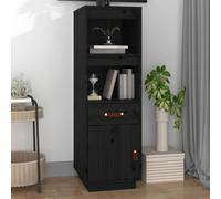 Berkfield Highboard Black 34X40X108,5 Cm Solid Wood Pine