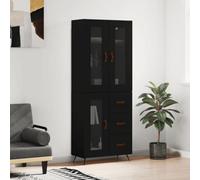 Berkfield Highboard Black 69.5X34X180 Cm Engineered Wood