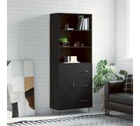 Berkfield Highboard Black 69.5X34X180 Cm Engineered Wood
