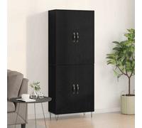 Berkfield Highboard Black Oak 69,5X34X180 Cm Engineered Wood