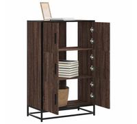 Berkfield Highboard Brown Oak 68X35X106.5 Cm Engineered Wood And Metal
