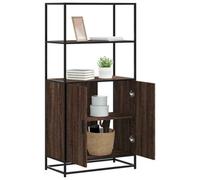 Berkfield Highboard Brown Oak 68X35X139 Cm Engineered Wood And Metal