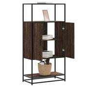 Berkfield Highboard Brown Oak 68X35X139 Cm Engineered Wood And Metal