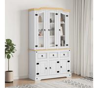 Berkfield Highboard Corona White 112X43X196 Cm Solid Wood Mexican Pine