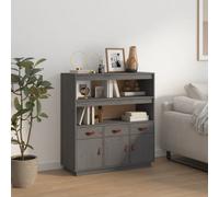 Berkfield Highboard Grey 100X40X108.5 Cm Solid Wood Pine