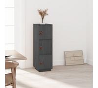 Berkfield Highboard Grey 34X40X108.5 Cm Solid Wood Pine