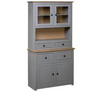 Berkfield Highboard Grey 93X40.5X180 Cm Solid Pine Panama Range
