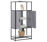 Berkfield Highboard Grey Sonoma 68X35X139 Cm Engineered Wood And Metal