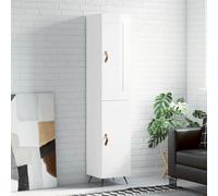Berkfield Highboard High Gloss White 34.5X34X180 Cm Engineered Wood