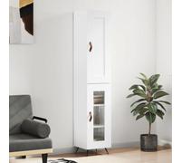 Berkfield Highboard High Gloss White 34.5X34X180 Cm Engineered Wood