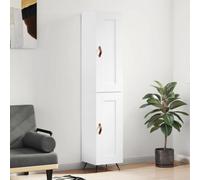 Berkfield Highboard High Gloss White 34.5X34X180 Cm Engineered Wood