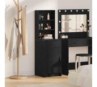Berkfield Highboard In Black Oak - 40X41X135 Cm, Made From Engineered Wood