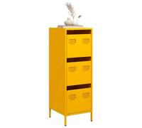 Berkfield Highboard Mustard Yellow 39X35X103.5 Cm Steel