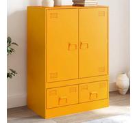 Berkfield Highboard Mustard Yellow 67X39X95 Cm Steel