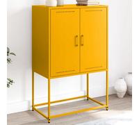 Berkfield Highboard Mustard Yellow 68.5X38.5X107 Cm Steel